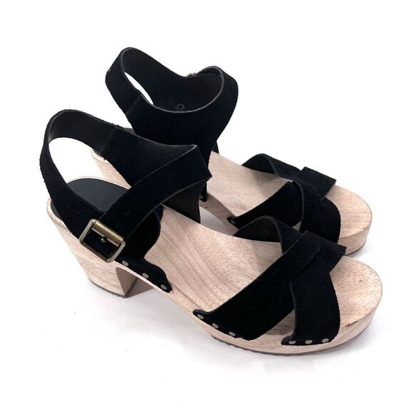 LOFT Ankle Strap Chunky Wooden Sandals - Picture 3 of 8